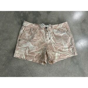 Vuori Ripstop Shorts Womens Size M Palm Tree Organic Cotton Hiking Drawstring